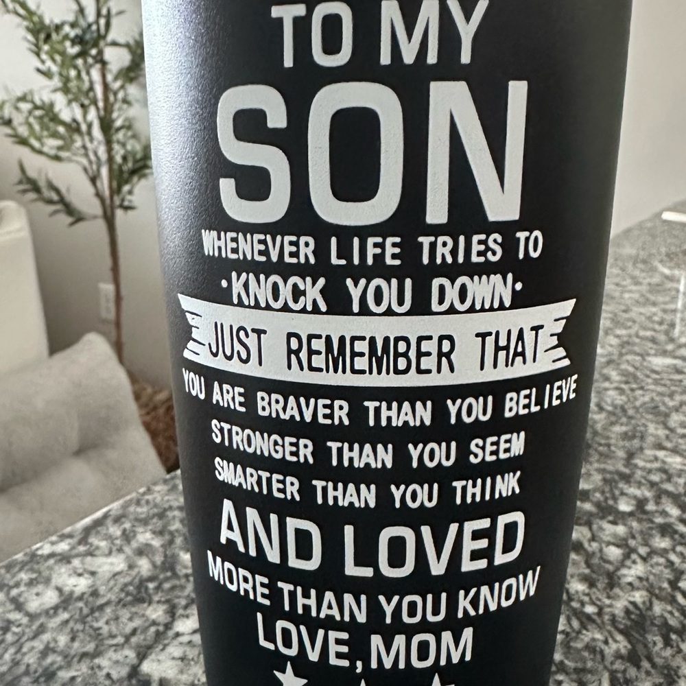 Black Inspirational Tumbler